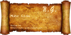 Muhr Gida névjegykártya